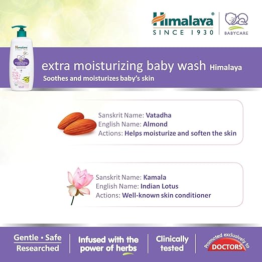 Himalaya Baby Care Extra Moisturizing Baby Wash, 200ml Himalaya Baby Care Extra Moisturizing Baby Wash, 200ml